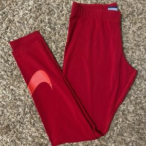 Lightly Worn Red Nike Leggings. SIZE MEDIUM. 92% cotton 8% spandex